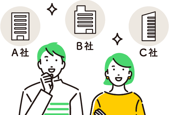 A社、B社、C社